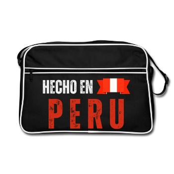 Made in Peru, Peruvian pride - Retro Bag - black/white - Front
