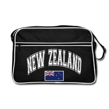 Drapeau de la Nouvelle-Zélande - Sac Retro - noir/blanc - Devant