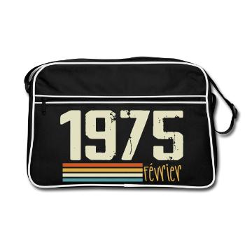 Février 1975 - Février 1975 Anniversaire 1975 - Sac Retro - noir/blanc - Devant