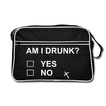 Funny Drinking Test Fail Yes No Sarcastic Humor - Sac Retro - noir/blanc - Devant