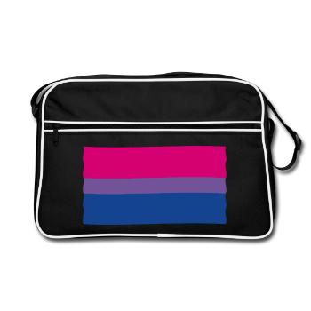 Drapeau de la fierté bisexuelle - Sac Retro - noir/blanc - Devant