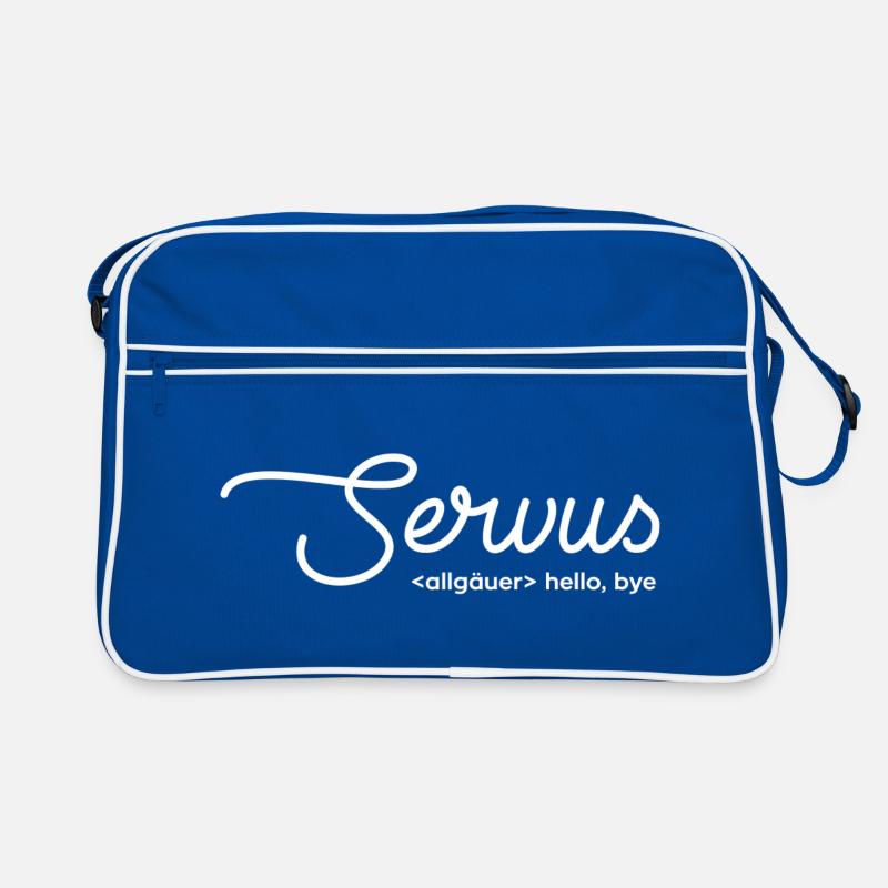servus hello bye - weiß Retro Tasche