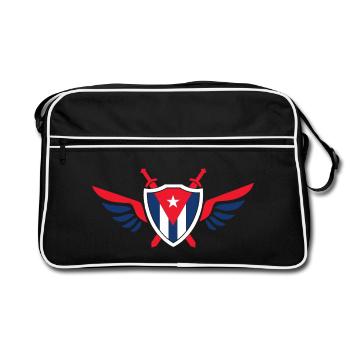 Cuba Wings / Gift Havana Caribbean Cuba Flag - Retro Bag - black/white - Front