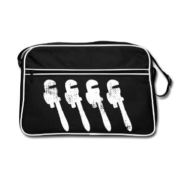 Croquis de clé à pipe - Sac Retro - noir/blanc - Devant