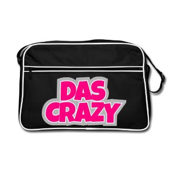 The Crazy - crazy, eye-catching and simply funny - Retro Bag - black/white - Front