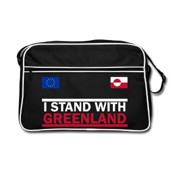 I Stand With Greenland - Retro Bag - black/white - Front