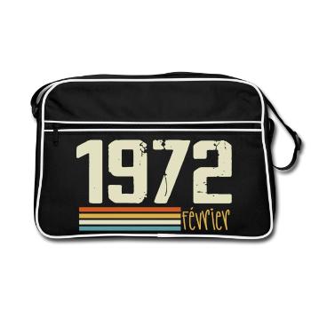 Février 1972 - Février 1972 Anniversaire 1972 - Sac Retro - noir/blanc - Devant