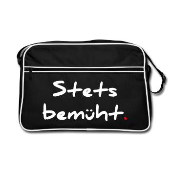 Always striving – with a full stop - Retro Bag - black/white - Front