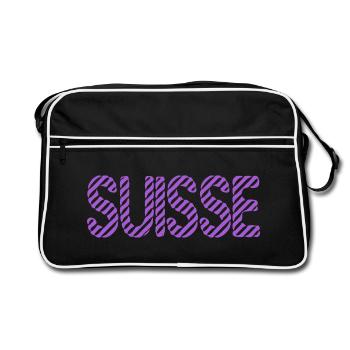SUISSE. PAYS. GENEVE. SUISSE. HUMOUR. PAYS - Sac Retro - noir/blanc - Devant