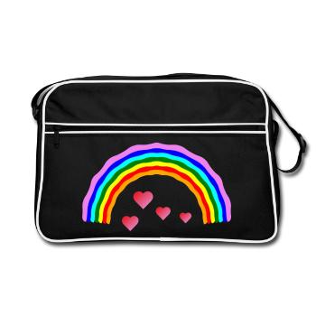 coeur arc-en-ciel coeur arc-en-ciel - Sac Retro - noir/blanc - Devant
