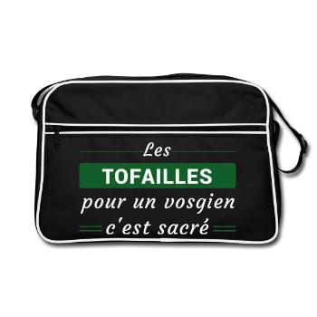 Les Tofailles, pour un vosgien, c'est Sacré - Sac Retro - noir/blanc - Devant