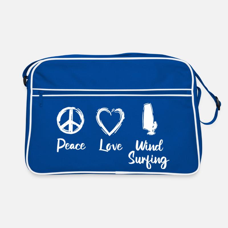 Peace Love Wind Surfing Retro Tasche