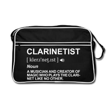 Définition du joueur de clarinette - Sac Retro - noir/blanc - Devant