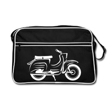 Simson hirondelle graphique amis symbole icône logo - Sac Retro - noir/blanc - Devant