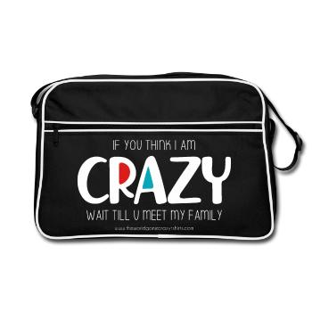 I am crazy (dark) - Retro Bag - black/white - Front