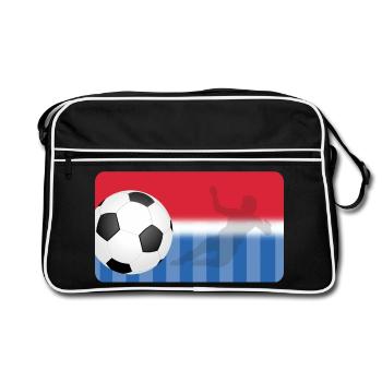 Soccer Ball - Red Blue | personalizable - Retro Bag - black/white - Front