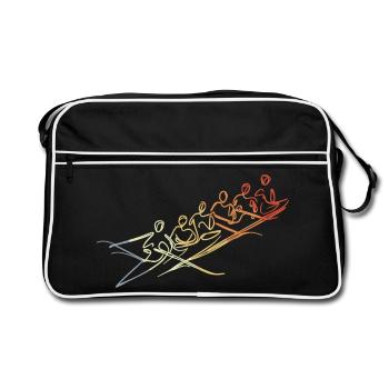 Rowing Team Drawing - Retro Bag - black/white - Front