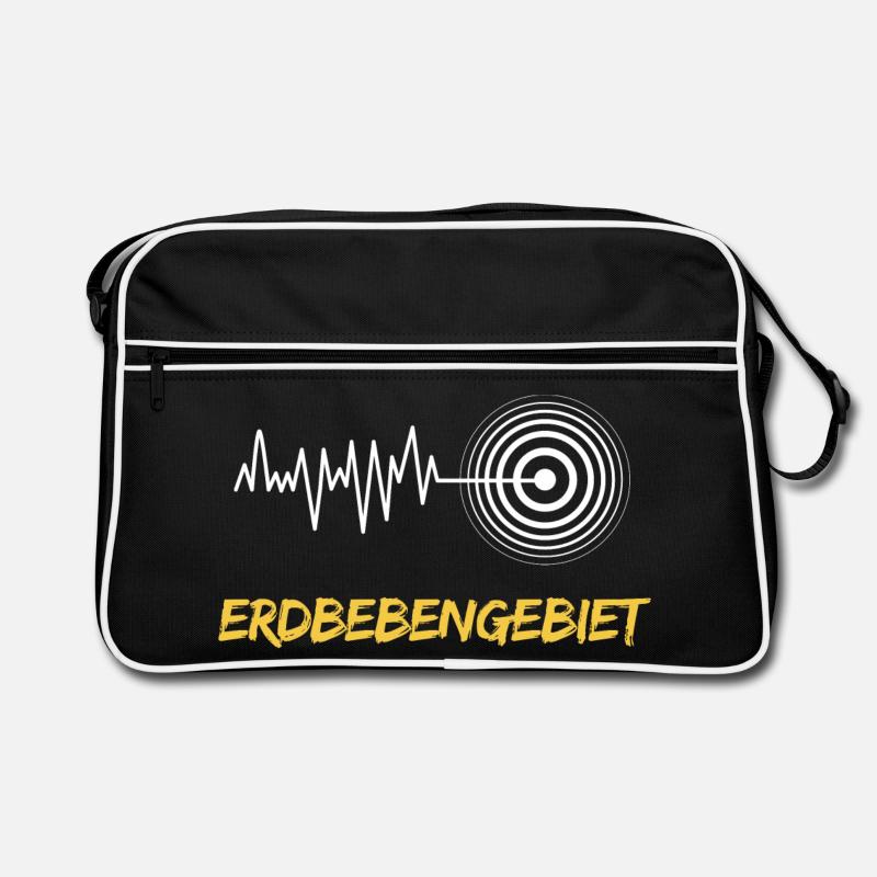 Erdbebengebiet Bewusstsein - Retro Tasche - Schwarz/Weiß