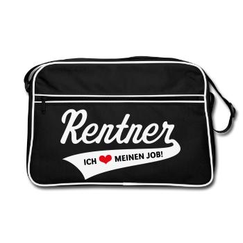 Retiree – I Love My Job! (Retirement / 3C) - Retro Bag - black/white - Front