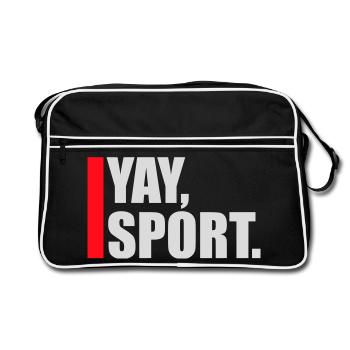 Youpi Go Sports Sarcastique Humour Anti Sports - Sac Retro - noir/blanc - Devant