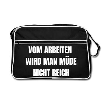 Tu te lasses de travailler | Chemise de travail - Sac Retro - noir/blanc - Devant