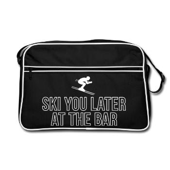 Skier plus tard au bar – Après Ski Design - Sac Retro - noir/blanc - Devant