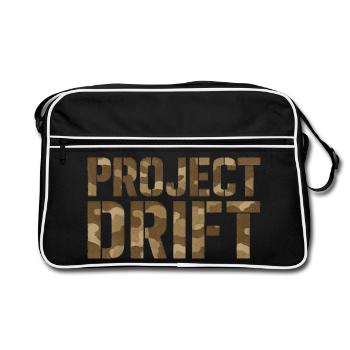 Project Drift Camouflage Tuning Statement - Retro Tasche - Schwarz/Weiß - Vorne