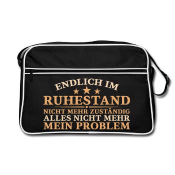 Ruhestand Nicht mehr zuständig – Rente Geschenk - Retro Tasche - Schwarz/Weiß - Vorne