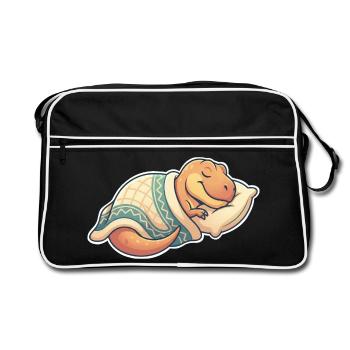 Sleeping Dinosaur - Retro Bag - black/white - Front