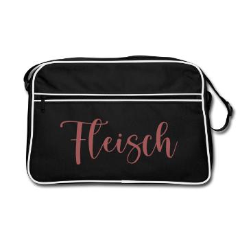 Fleisch - Retro Tasche - Schwarz/Weiß - Vorne