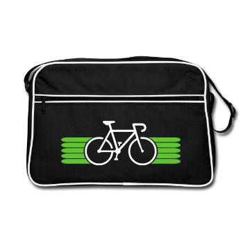 Fahrrad fahren Bike Fahrradfahrer Fahrradfahrerin - Retro Tasche - Schwarz/Weiß - Vorne