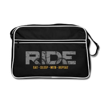 Mountainbike-Tour - Retro Tasche - Schwarz/Weiß - Vorne