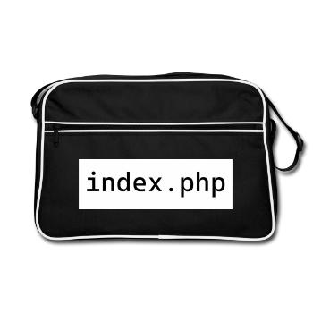 index php - Retro Tasche - Schwarz/Weiß - Vorne
