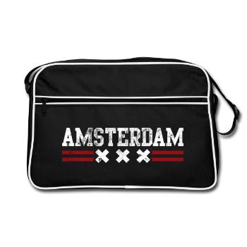 Amsterdam XXX - Retro Bag - black/white - Front