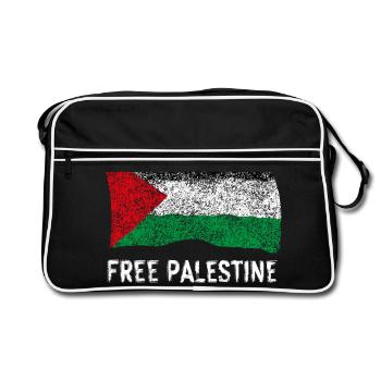 Free Palestine - Retro Bag - black/white - Front