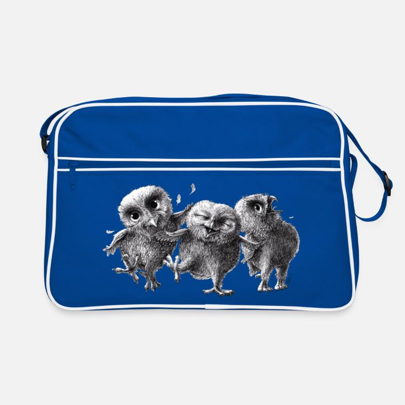 drei glückliche eulen Retro Tasche