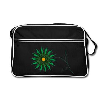 fleur verte - Sac Retro - noir/blanc - Devant