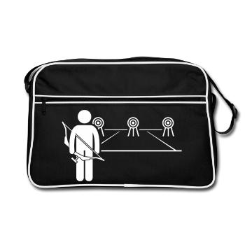 Bogenschießen - Retro Tasche - Schwarz/Weiß - Vorne