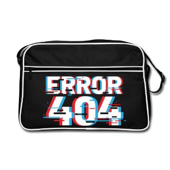 Error 404 Glitch - Retro Bag - black/white - Front