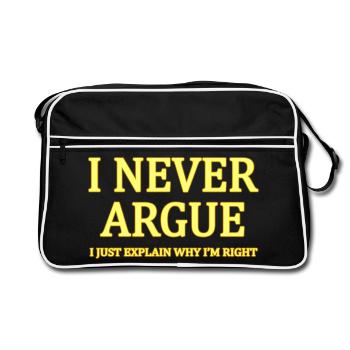 Humorous Self-Assertion Typography T-Shirt - Retro Bag - black/white - Front