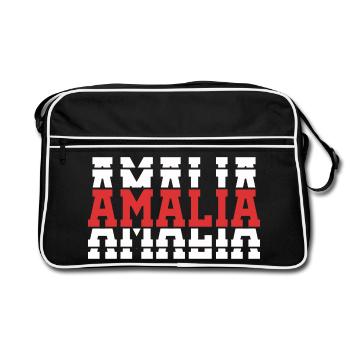 Amalia t-shirt t-shirt gift idea stacked text - Retro Bag - black/white - Front