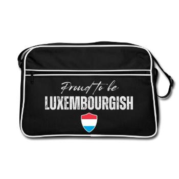 Drapeau du Luxembourg, fierté luxembourgeoise - Sac Retro - noir/blanc - Devant