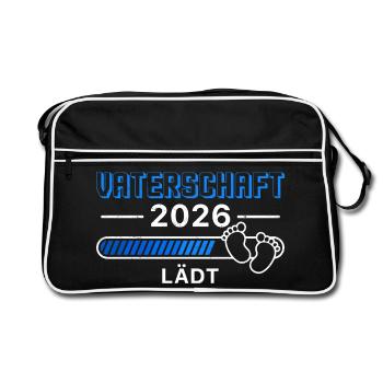 PATERNITY 2026 INVITES Soon Papa Lustig - Retro Bag - black/white - Front