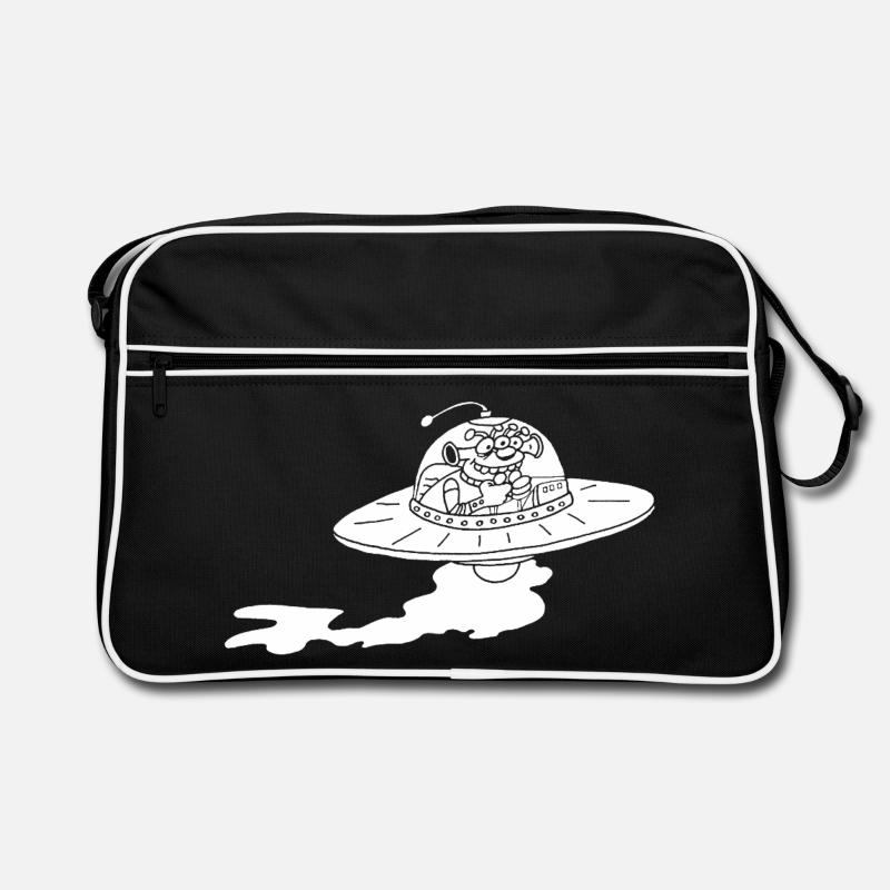 Vaisseau spatial extraterrestre (blanc) Sac Retro