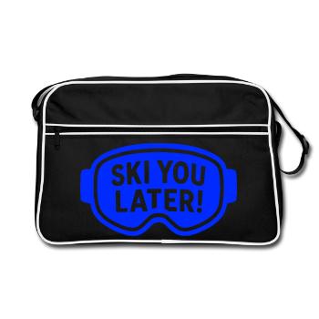 Skibrille – Ski You Later! - Retro Tasche - Schwarz/Weiß - Vorne