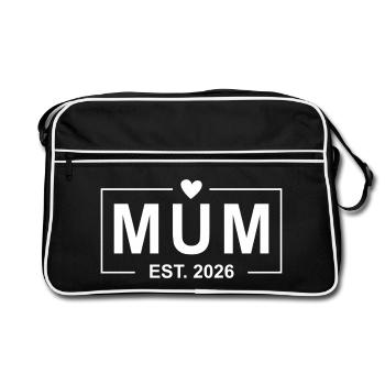 Mum Est. 2026  - Retro Bag - black/white - Front