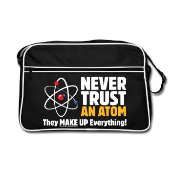Never Trust an Atom Funny Science Pun - Retro Bag - black/white - Front