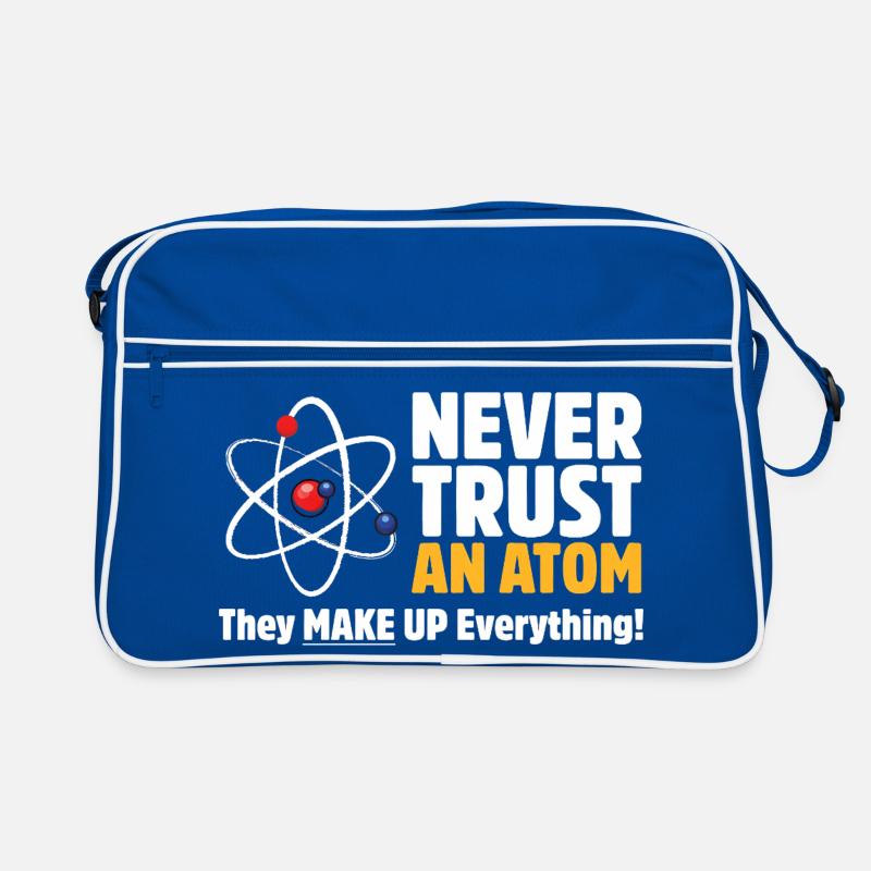 Never Trust an Atom Funny Science Pun Retro Bag