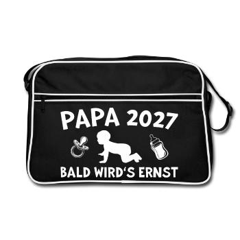 Papa 2027 : Annonce de grossesse drôle - Sac Retro - noir/blanc - Devant