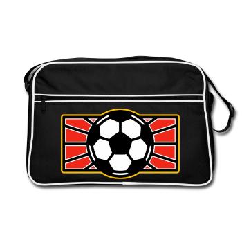 Crimson Football Wappen - Retro Tasche - Schwarz/Weiß - Vorne